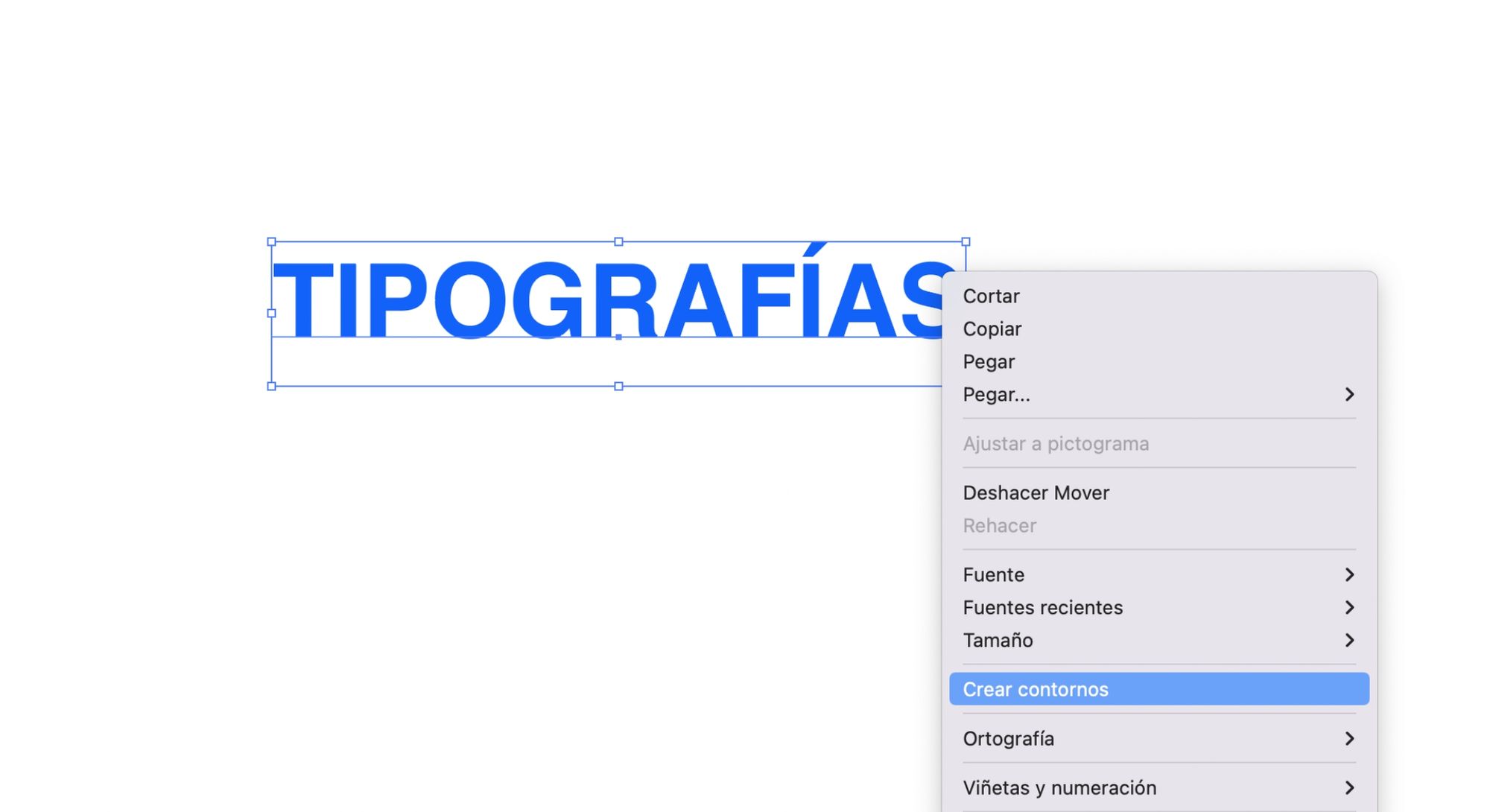 crear contornos en tipografías